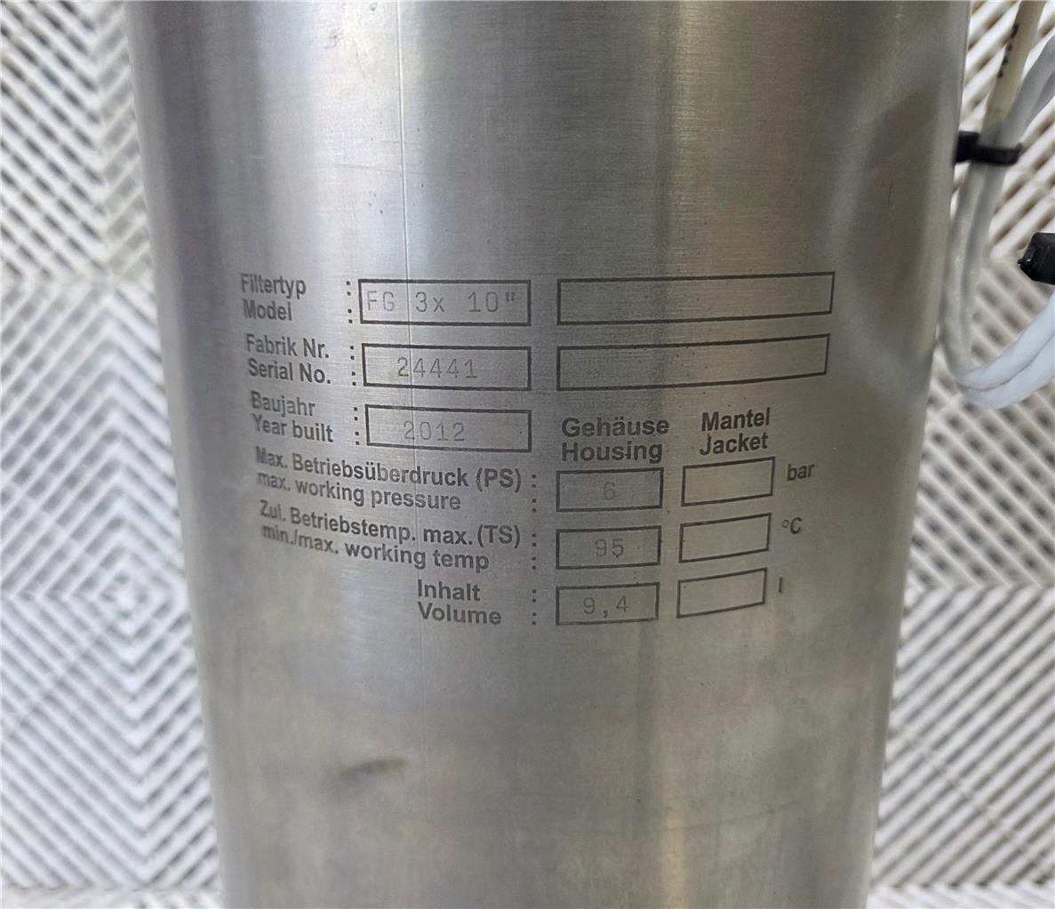 Unbranded Aluminum Filter Housing FG 3x 10", 6 Bar, 9.4l - Used - Image 17