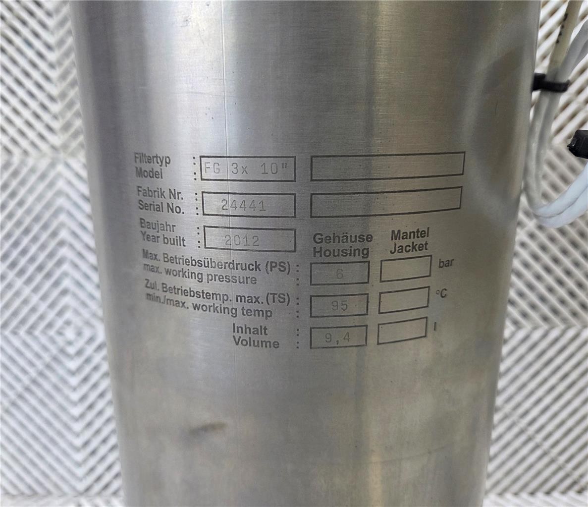 Unbranded Aluminum Filter Housing FG 3x 10", 6 Bar, 9.4l - Used - Image 6