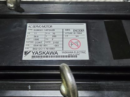 Yaskawa SGMGH-1AP2A2B AC Servo Motor, 11kW, 70 N-m, 200V, 58.6 A, 1500 RPM - Used - Image 15