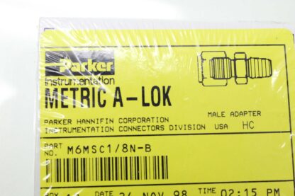 10 NIB Parker M6MSC1 /8N-B / A-LOK Tube NPT Male Connector 6mm Tube to 1/8" NPT - New - Image 18