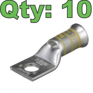 (10) New Panduit LCAF4/0-12-X One 1/2" Hole Terminal Lug 4/0 Copper - New