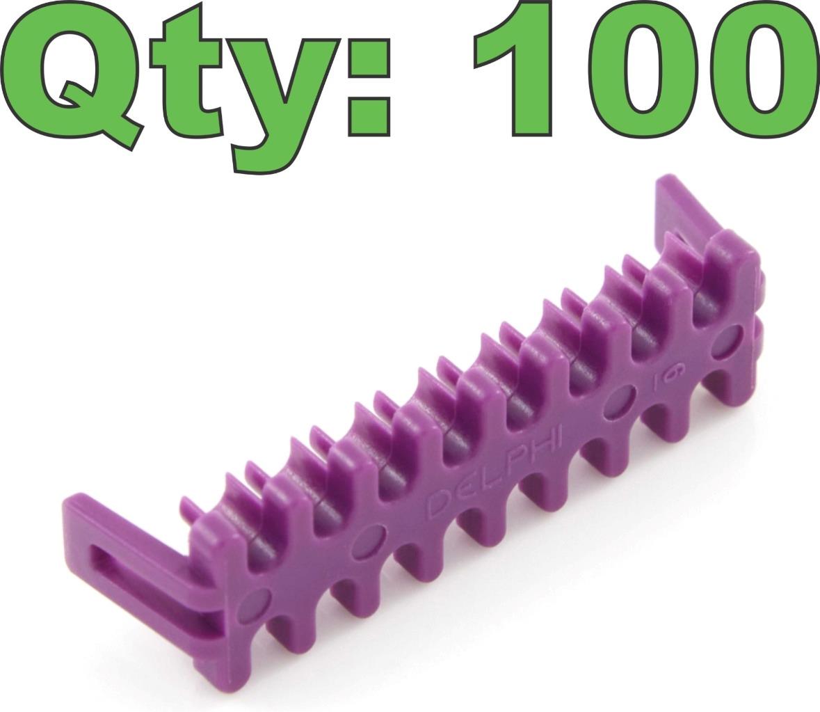 (100) Aptiv 15358785 GT 150 Series 16-Contact TPA Secondary Lock Clip - New - Image 8