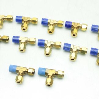 12 New Parker 4-4 RBZ-B CPI Brass Male Run Tee 1/4" NPT x 1/4" Tube Fitting - New