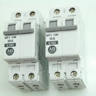 2 Allen-Bradley 1492-CB2G150  1492-CB2G200 Circuit Breaker 15A / 20A Rated - Used