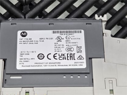 Allen-Bradley 1734-MB I/O PLC Mounting Base w/ 1734-IB8, 1734-RTBS - Used - Image 4