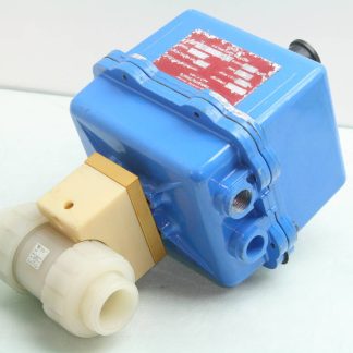 Asahi A87WJ Electric Actuator with 1" NPT Double Union PVC Ball Valve 115V AC - Used