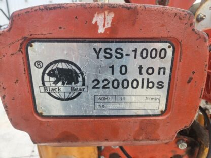 Black Bear YSS-1000 Chain Hoist 22,000 lbs / 10 Tons / Wireless Control - Used - Image 21