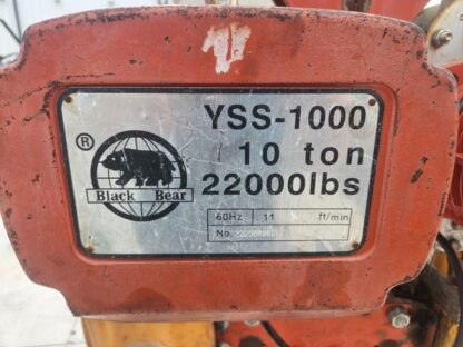 Black Bear YSS-1000 Chain Hoist 22,000 lbs / 10 Tons / Wireless Control - Used - Image 7