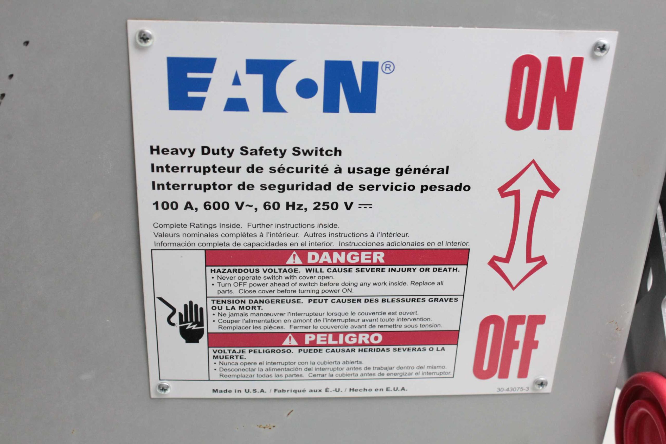 Eaton DH-NUR Heavy Duty Safety Switch / Cutler Hammer 1HD363NF - Used - Image 28