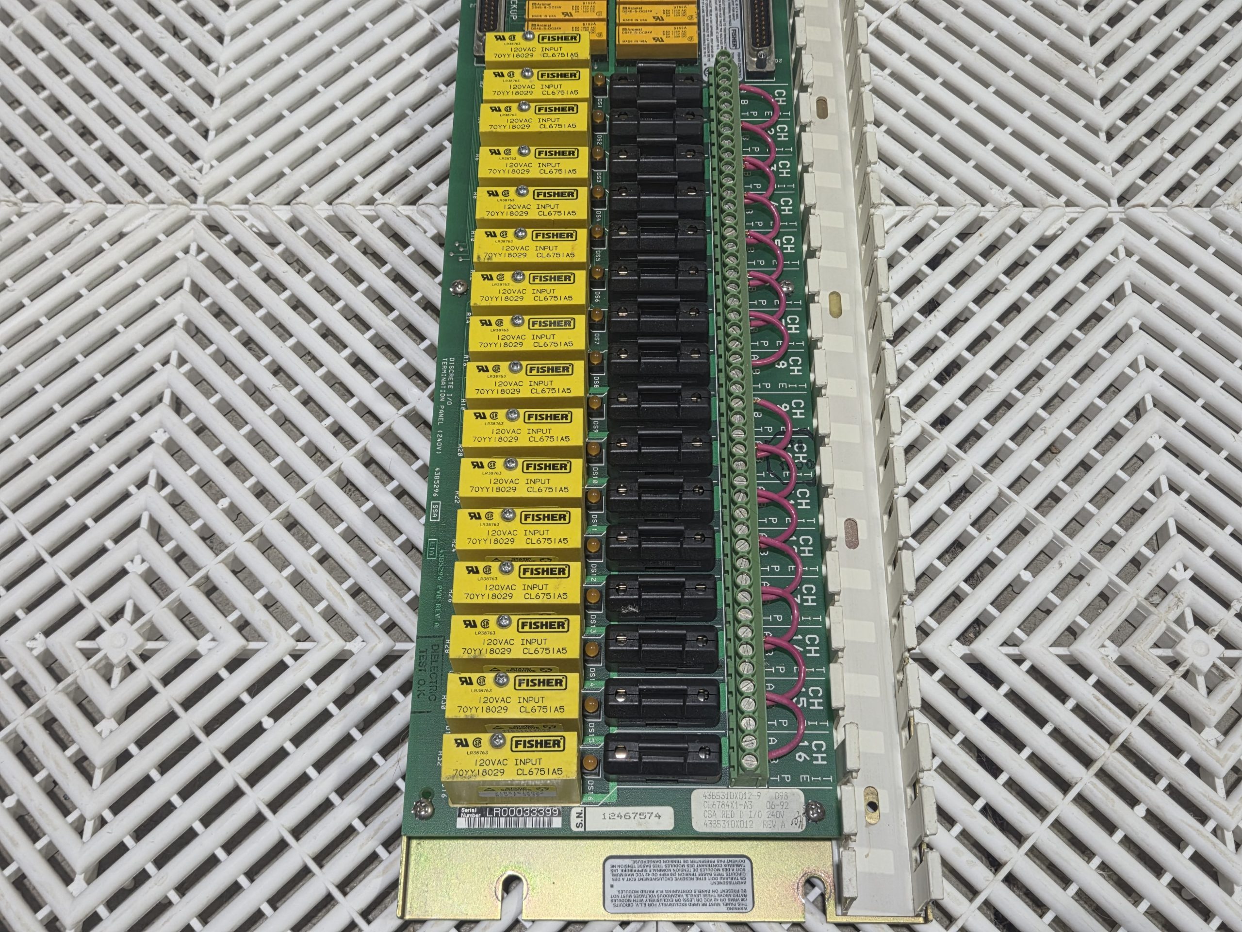 Fisher Controls CL6784 240V Discrete I/O Termination Panel w/ Relays - Used - Image 19