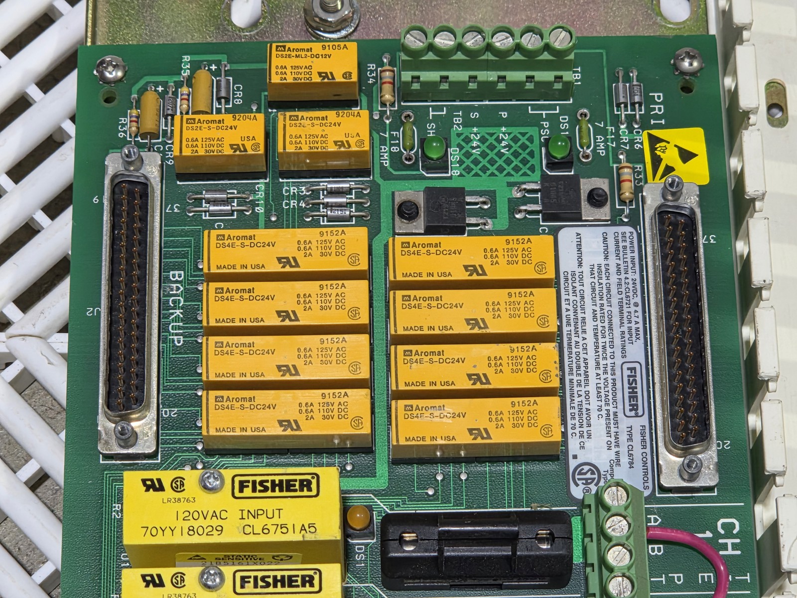 Fisher Controls CL6784 240V Discrete I/O Termination Panel w/ Relays - Used - Image 5