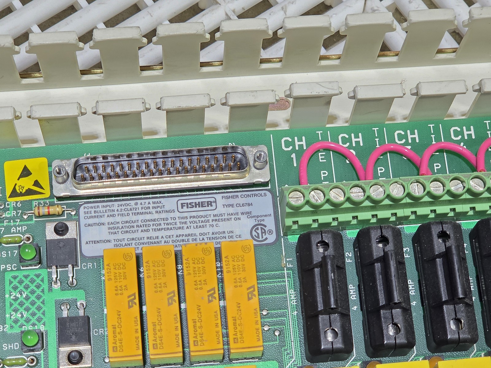 Fisher Controls CL6784 240V Discrete I/O Termination Panel w/ Relays - Used - Image 6