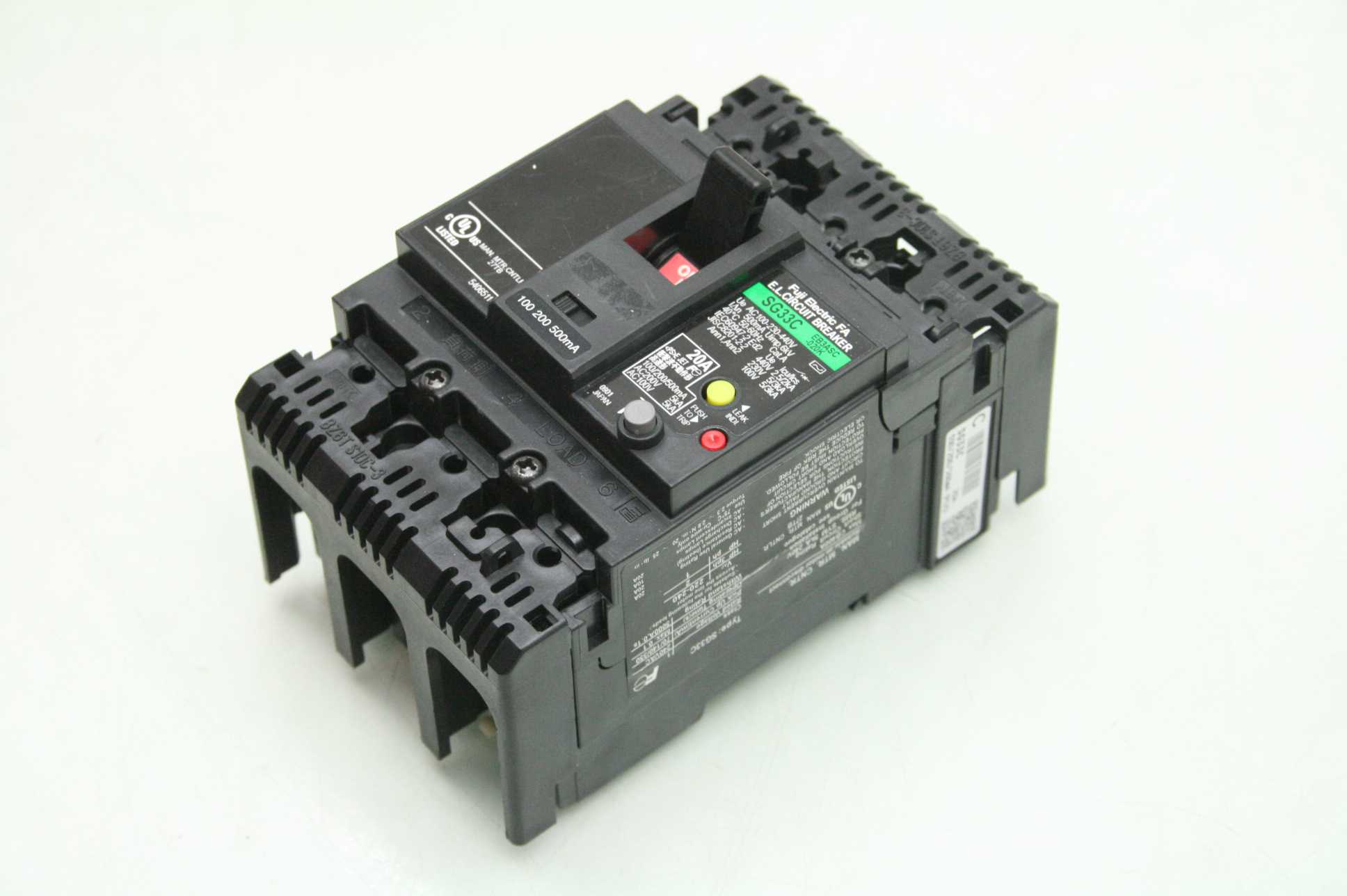 Fuji Electric SG33C-EB3ASC-020K Industrial Circuit Breaker 20A / 440V AC 3 Pole - Used - Image 7