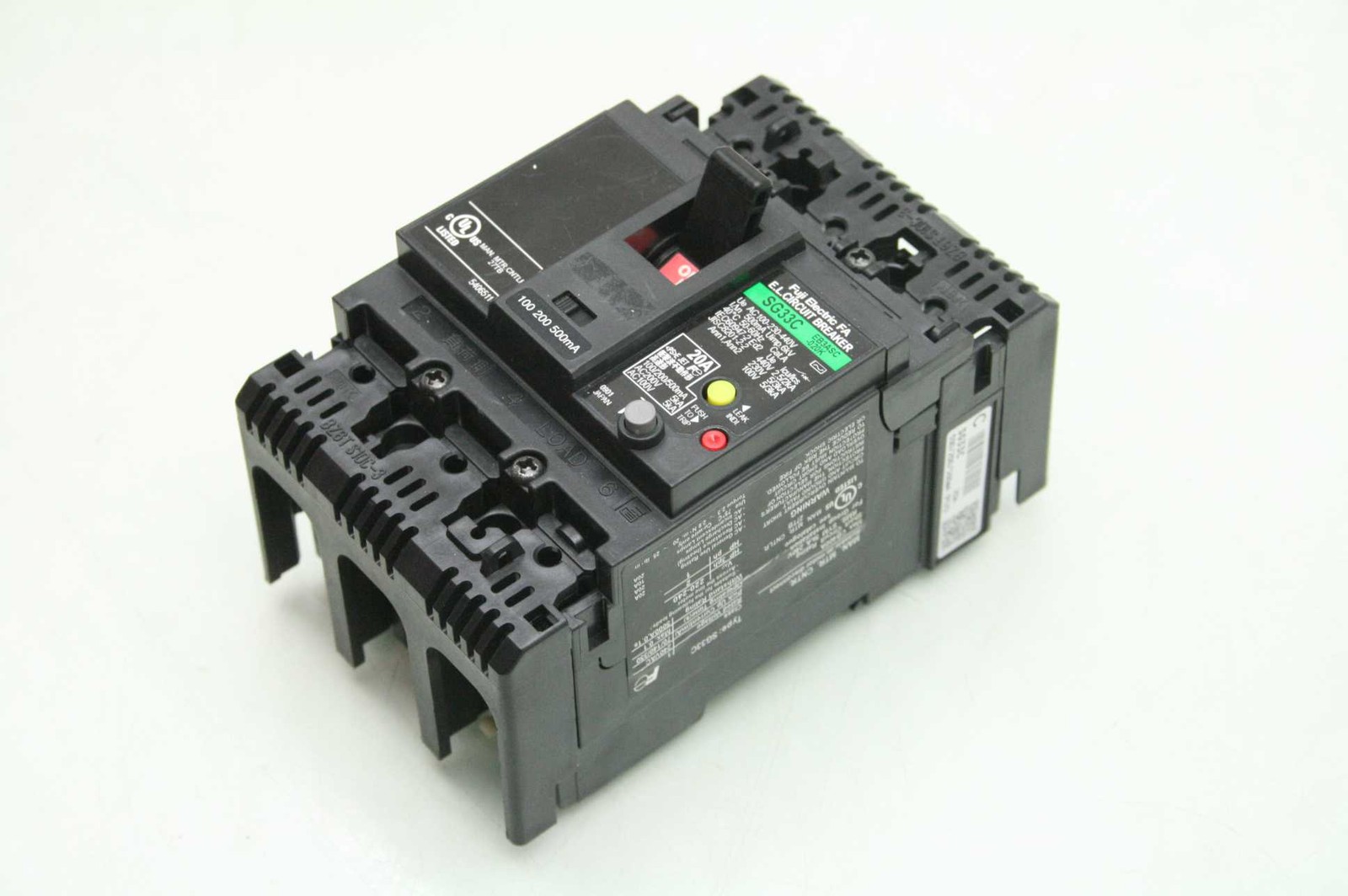 Fuji Electric SG33C-EB3ASC-020K Industrial Circuit Breaker 20A / 440V AC 3 Pole - Used