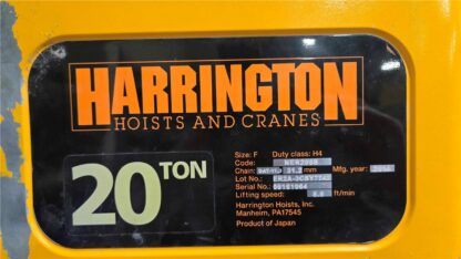 Harrington NER200S-30 Chain Hoist 20 Ton, 5.5 FPM / 30 ft Lift w/ Chain Buckets - Used - Image 15