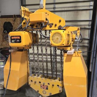 Harrington NER200S-30 Chain Hoist 20 Ton, 5.5 FPM / 30 ft Lift w/ Chain Buckets - Used