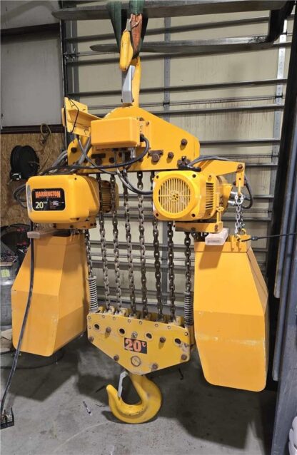 Harrington NER200S-30 Chain Hoist 20 Ton, 5.5 FPM / 30 ft Lift w/ Chain Buckets - Used