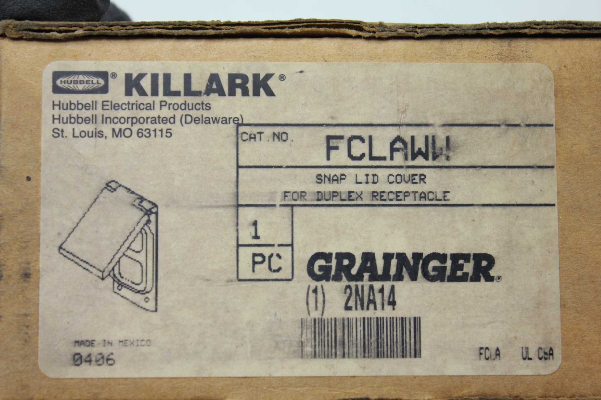 Hubbell Killark FCLAWW Snap Lid Cover / Duplex Receptacle Grainger 2NA14 - New - Image 12