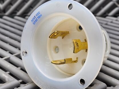 Lot of 2 Hubbell HBL2625, 30A, 250V Twist-Lock INSULGRIP Nylon Flanged Inlet - Used - Image 4
