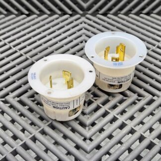 Lot of 2 Hubbell HBL2625, 30A, 250V Twist-Lock INSULGRIP Nylon Flanged Inlet - Used