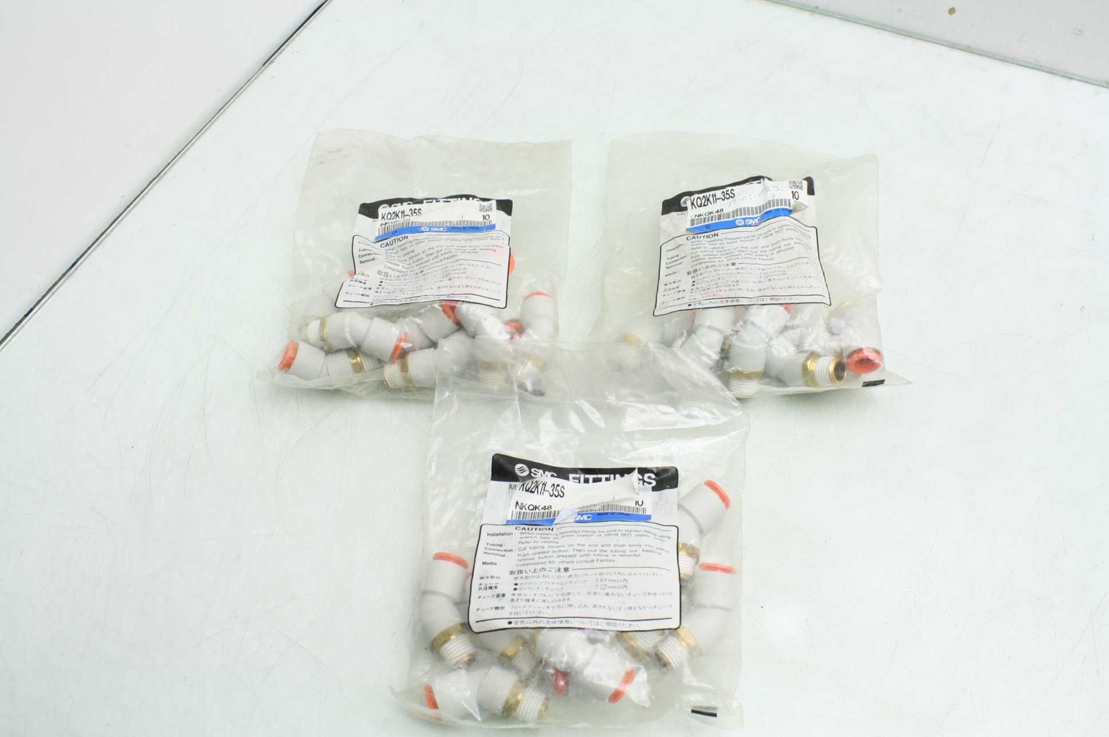 Lot of 30 New SMC KQ2K11-35S Male Elbow Air Fittings 3/8" Tube x 1/4" NPT - New