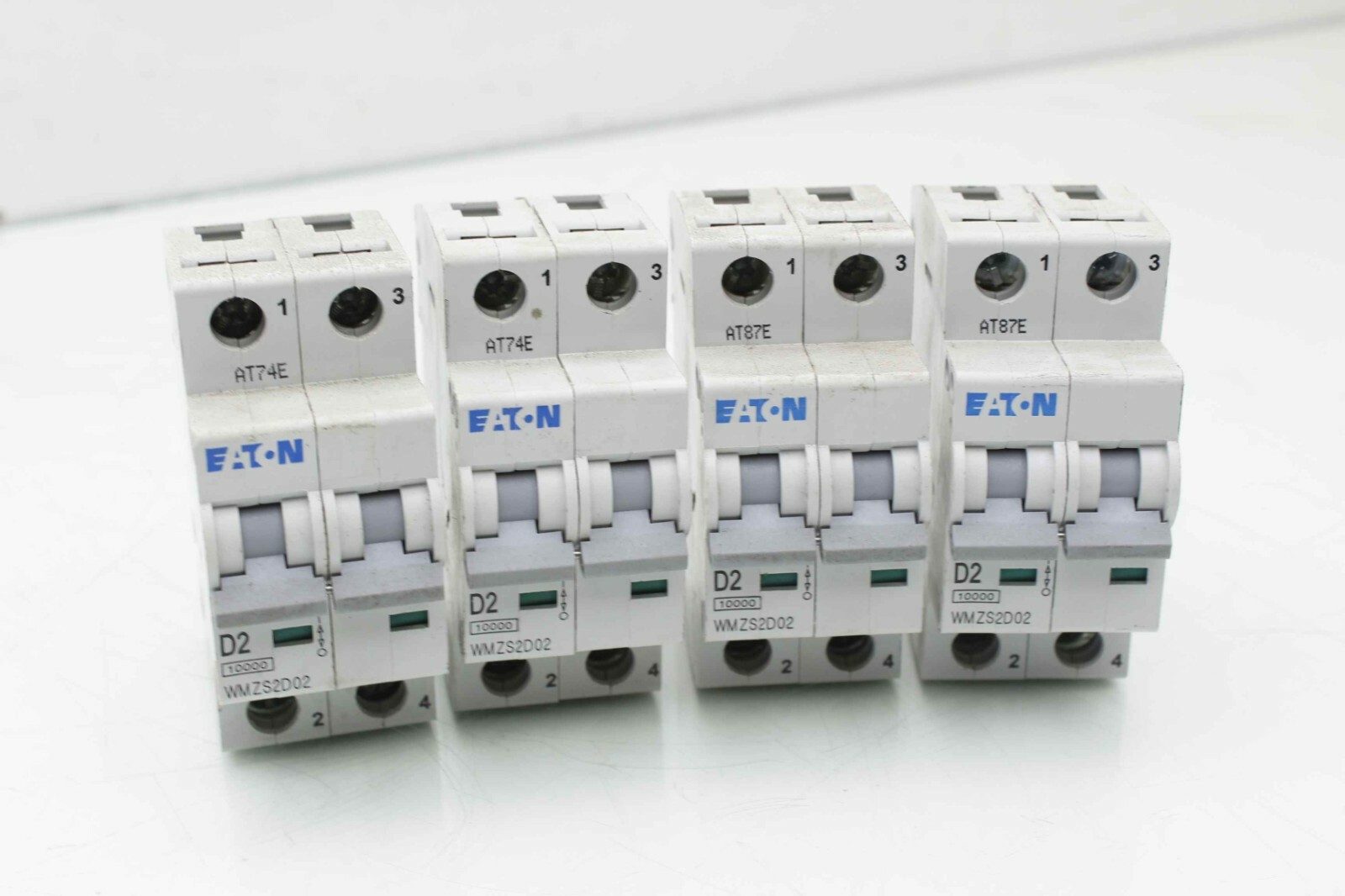 Lot of 4 Eaton WMZS2D02 2 POLE 477/480V 2A Circuit Breakers - Used