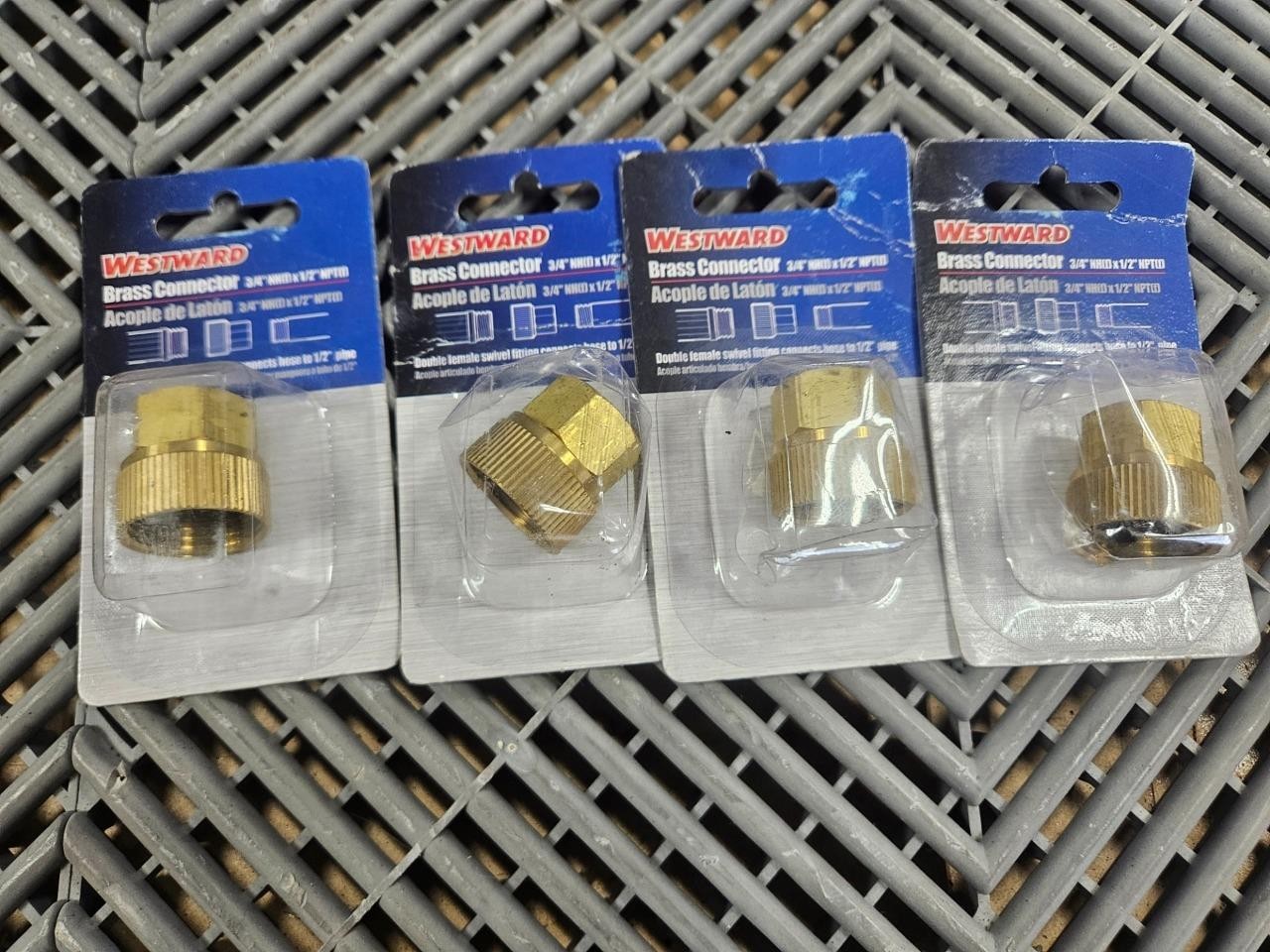 Lot of 4 New Westward 4KG87A 3/4" Male Garden Hose x 1/2" Female NPT - New