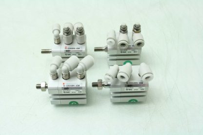 Lot of 4 SMC 10 CDQSB16 4DM Compact Air Cylinders 16mm Bore x 4mm Stroke Used 182508463502 14