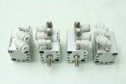 Lot of 4 SMC 10 CDQSB16 4DM Compact Air Cylinders 16mm Bore x 4mm Stroke Used 182508463502 16