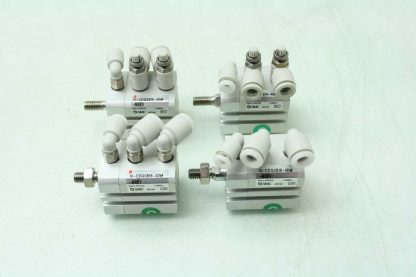 Lot of 4 SMC 10 CDQSB16 4DM Compact Air Cylinders 16mm Bore x 4mm Stroke Used 182508463502