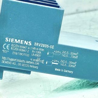 Siemens 3RV2935-5E Supply Terminal Circuit Breaker 3-Phase 690 VAC 108A - Used
