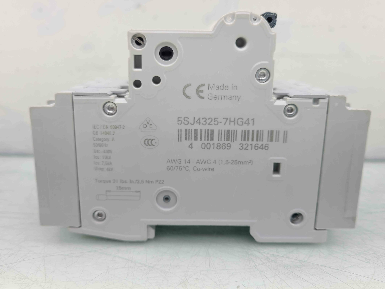Siemens 5SJ43 D-Trip 3-Pole Circuit Breaker 240VAC, 25A - Used - Image 6