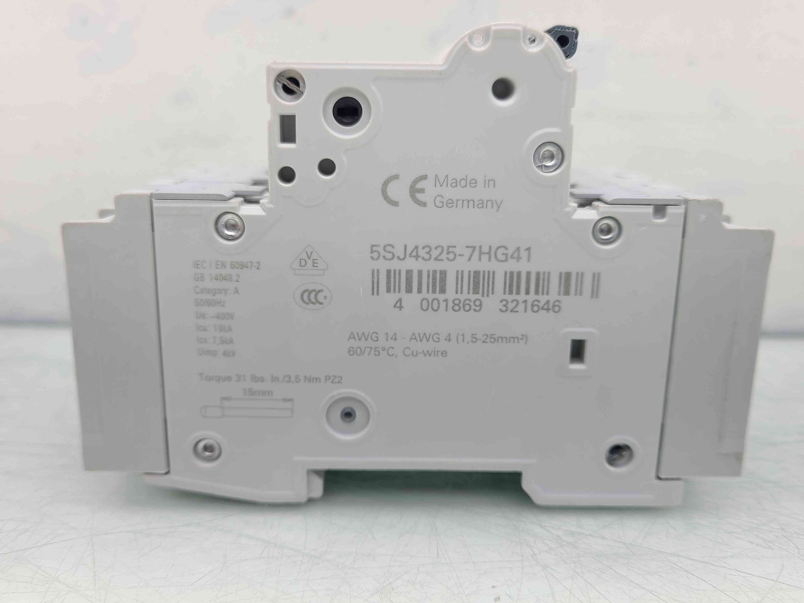 Siemens 5SJ43 D-Trip 3-Pole Circuit Breaker 240VAC, 25A - Used - Image 9