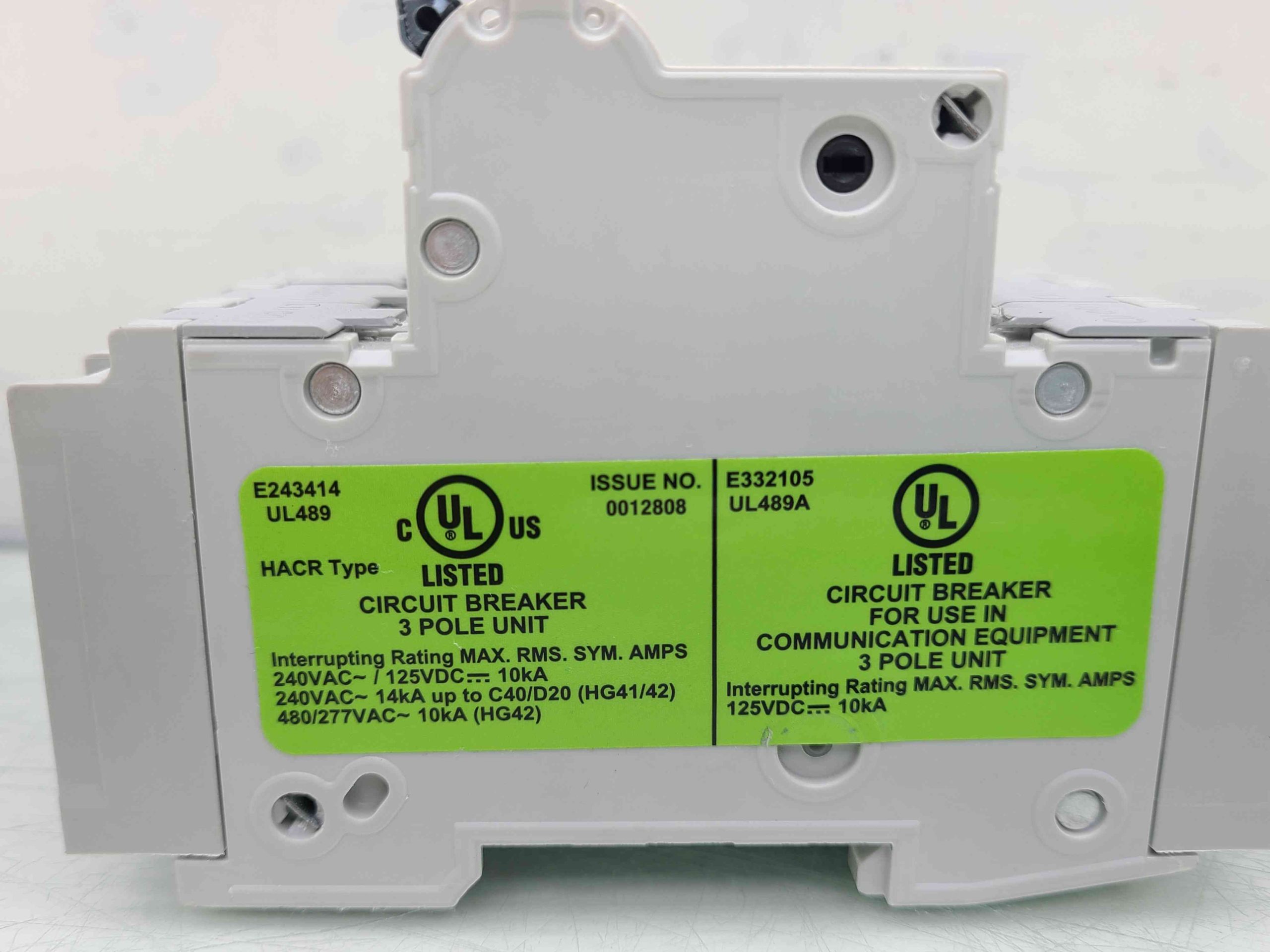 Siemens 5SJ43 D-Trip 3-Pole Circuit Breaker 240VAC, 25A - Used - Image 10