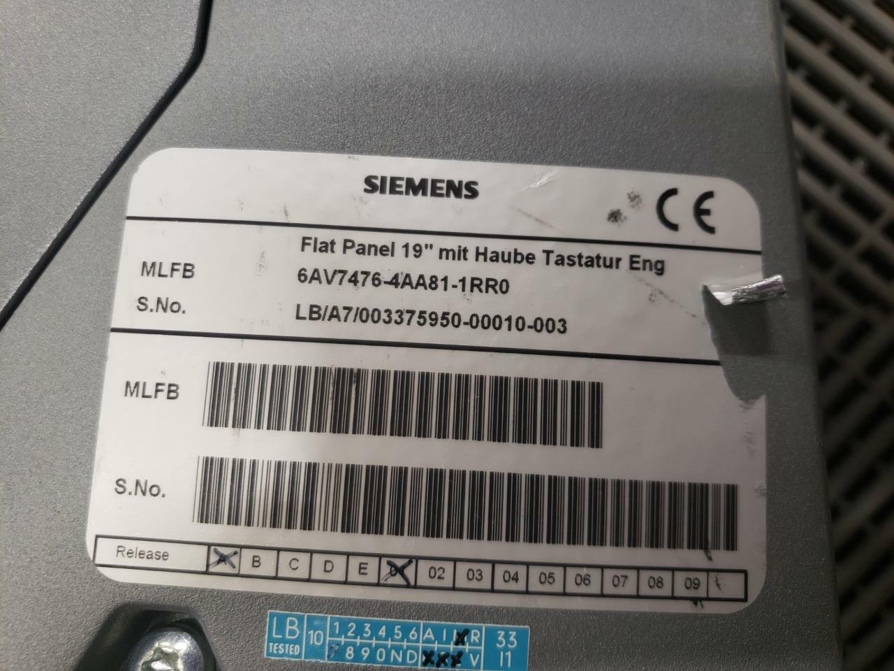 Siemens 6AV7476-4AA81-1RR0 19" Touch Screen Operator Interface Panel - Used - Image 4