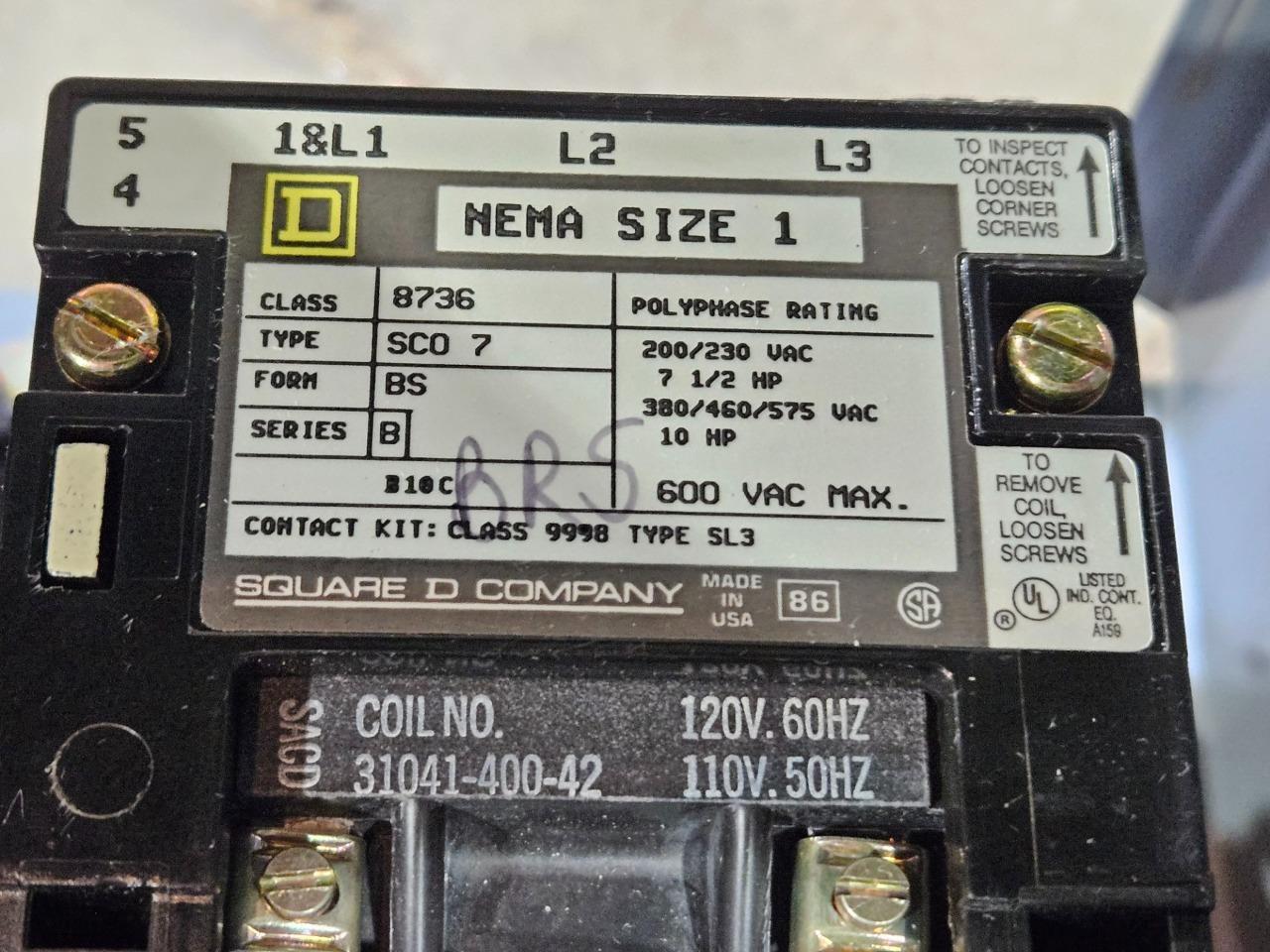 Square D Model 5 Size 1 Reversing Motor Starter 18" MCC Fusible Bucket 480V FVR - Used - Image 17