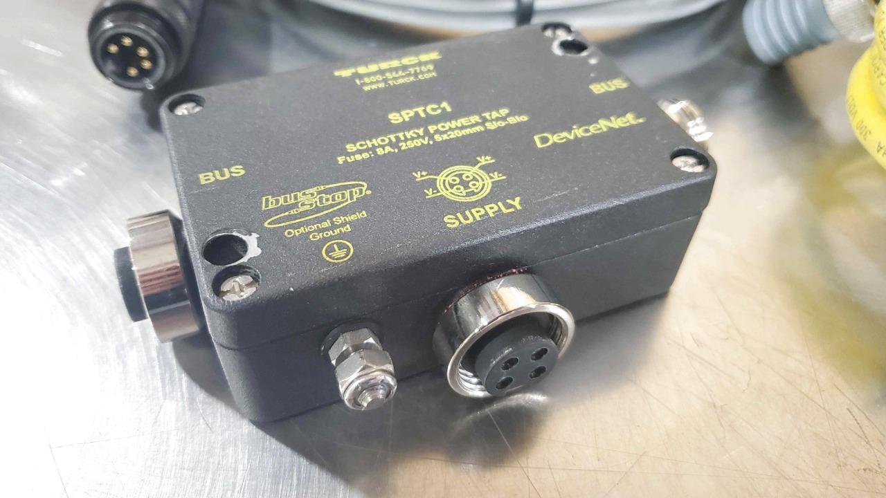 Turck SPTC1 Power Tap DeviceNet w/ U0133-134, U5452-588 Bus Stop Cables - Used - Image 22