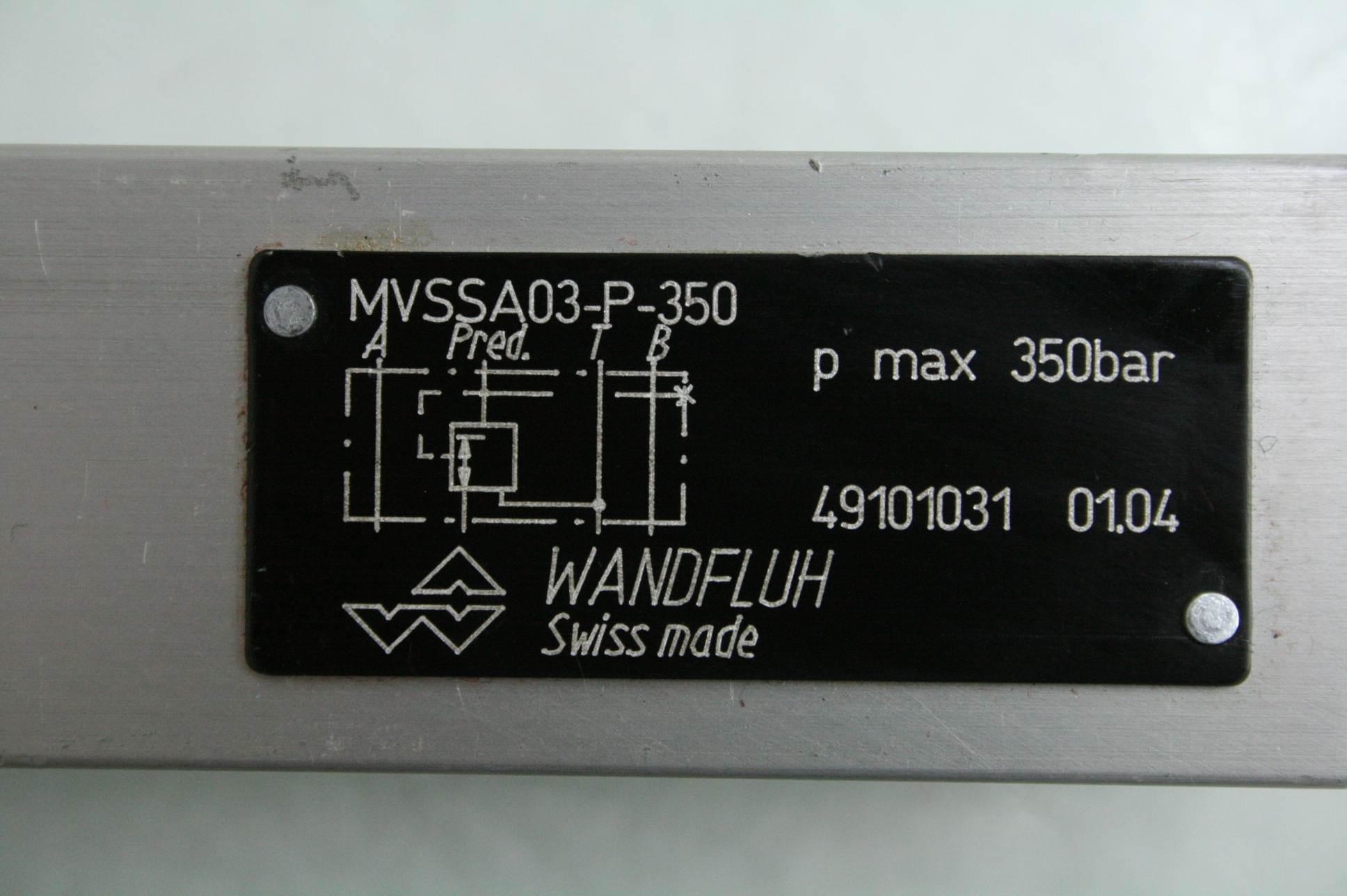 Wandfluh MVSSA03-P-350 Hydraulic Throttling Valve Manifold Mount - Used - Image 12