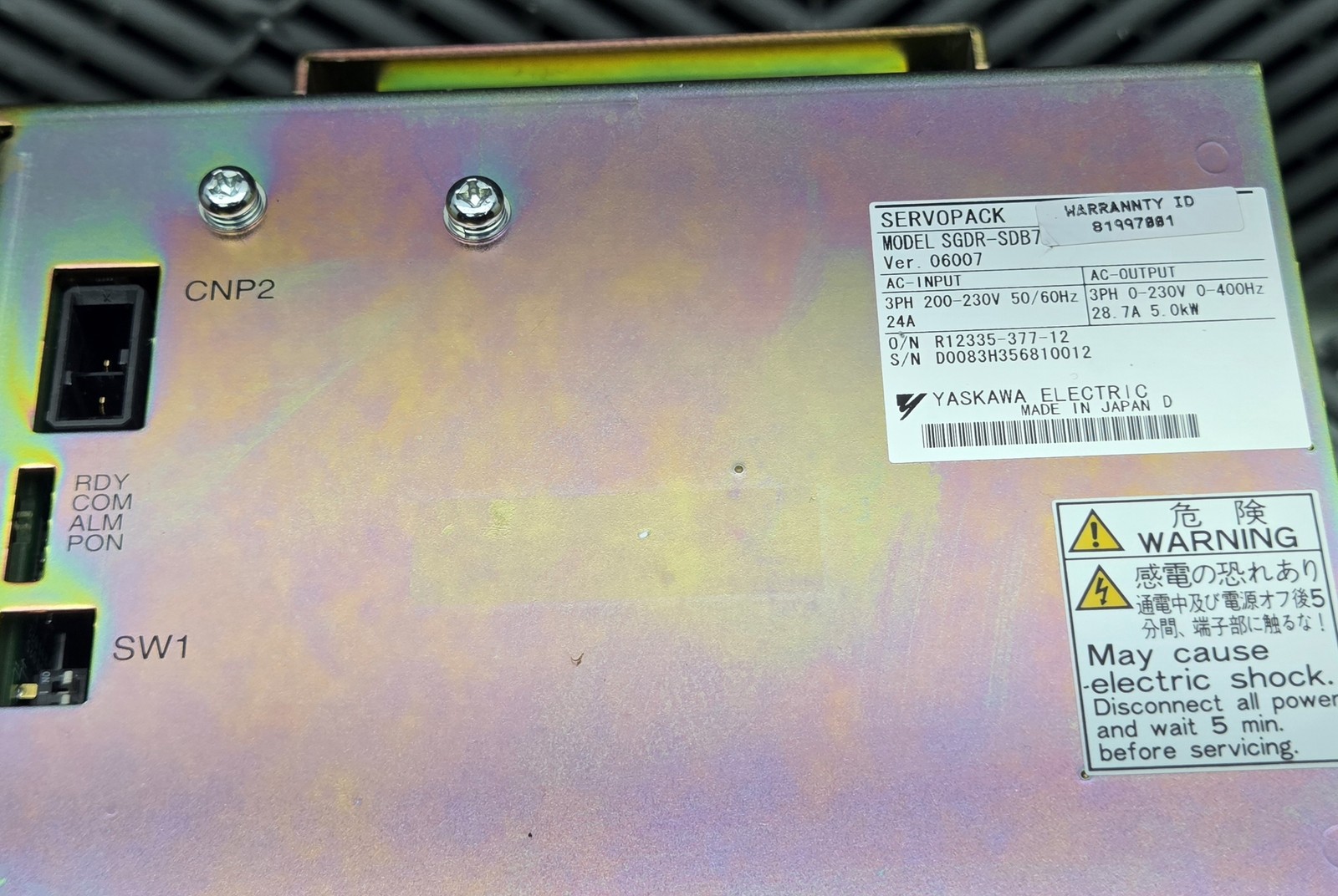 Yaskawa SGDR-SDB710A01B 5kW AC Servo Drive Servopack NX100 Used - Used - Image 5
