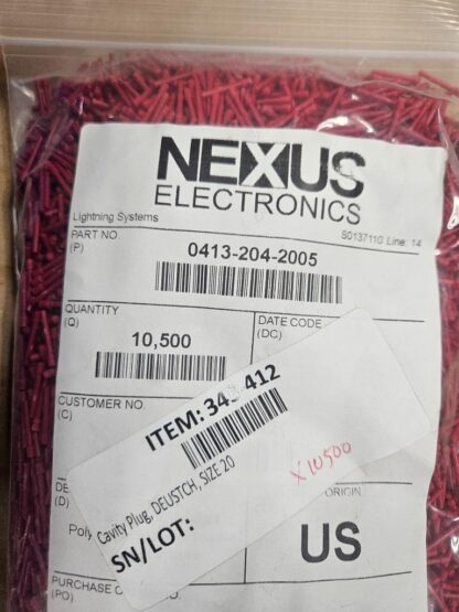 (10,500) New TE Connectivity Deutsch 0413-204-2005 Cavity Plug Red Size 20 - New - Image 7