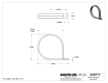 (22) New McMaster 3225T17 Loop Clamp 304 Stainless Steel w/ EPDM Cushion 2-3/4" - New - Image 10