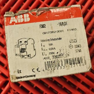 ABB F362 - 16/0.01 GFCI Ground Fault Interrupter Circuit Breaker 230V / 16A - New