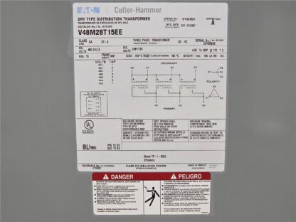 Eaton V48M28T15EE 15 kVA Indoor-Only Transformer Nema 2 / 480V AC to 208Y-120V - Used - Image 16