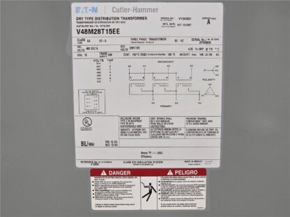 Eaton V48M28T15EE 15 kVA Indoor-Only Transformer Nema 2 / 480V AC to 208Y-120V - Used - Image 7