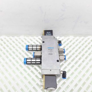 Festo JMFH-5-1/4-S Double Solenoid Valve w/ 2x Festo MSFG-24/42-50/60-OD Coils - Used