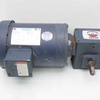 Leeson 1740 RPM 3PH Motor C6T17FC3K w/ IronMan Gear Reducer GR-BMQ815-5-0-56 - Used
