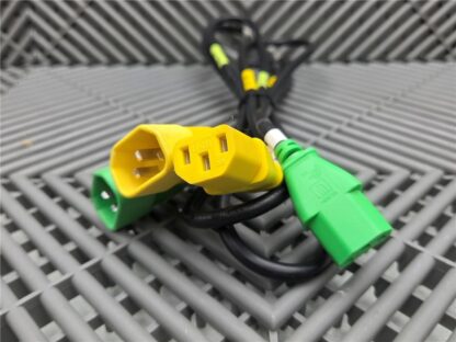 Lot of 2 IBM (1)Yellow, (1) Green Power Cables 99Y1367, 99Y1368, Length: ~50" - Used - Image 5