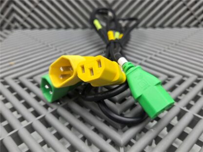 Lot of 2 IBM (1)Yellow, (1) Green Power Cables 99Y1367, 99Y1368, Length: ~50" - Used - Image 10