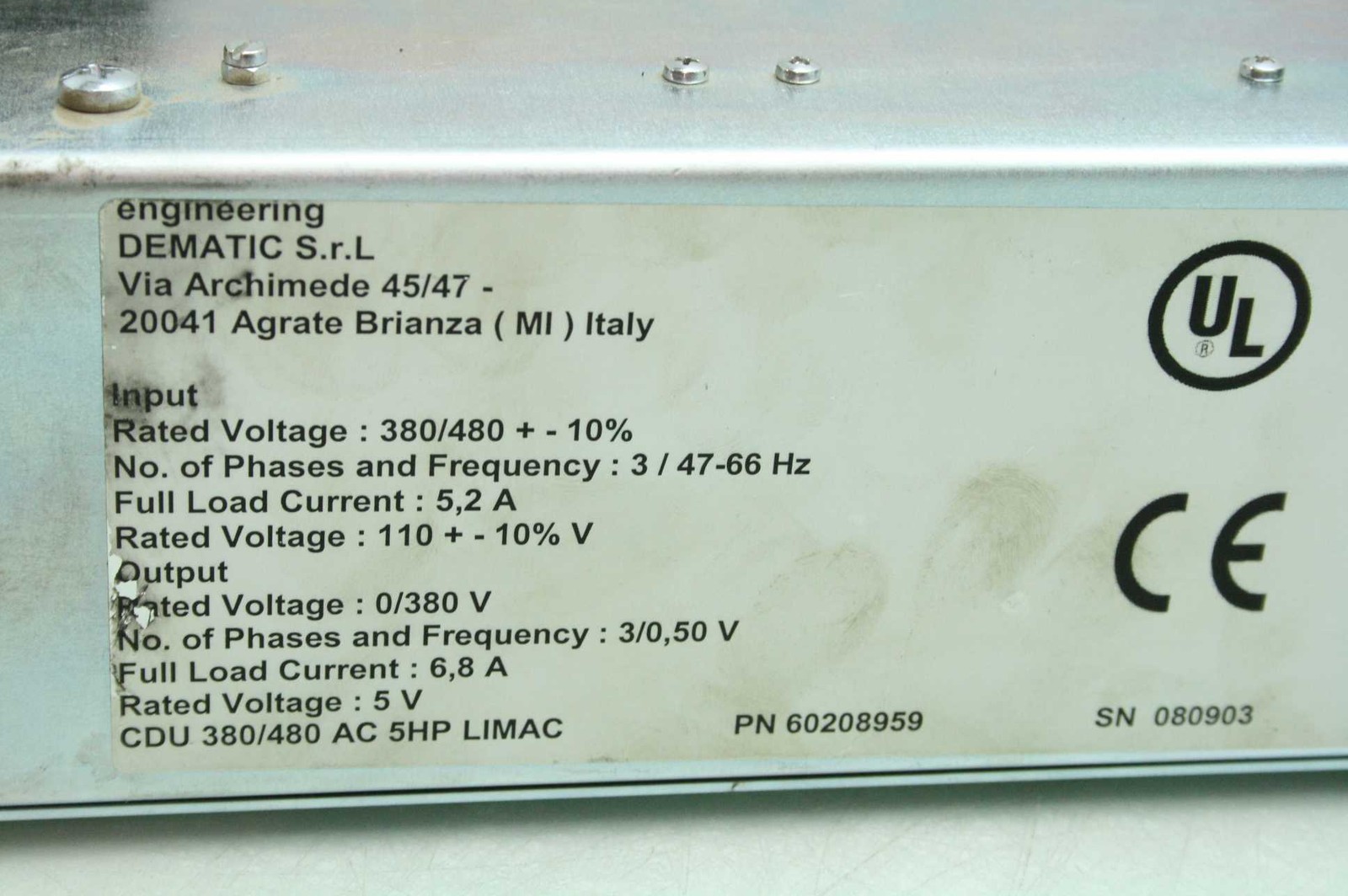 Mannesmann Dematic Sortec 60208959 Power Supply 380V @ 6.8A Output - Used - Image 4