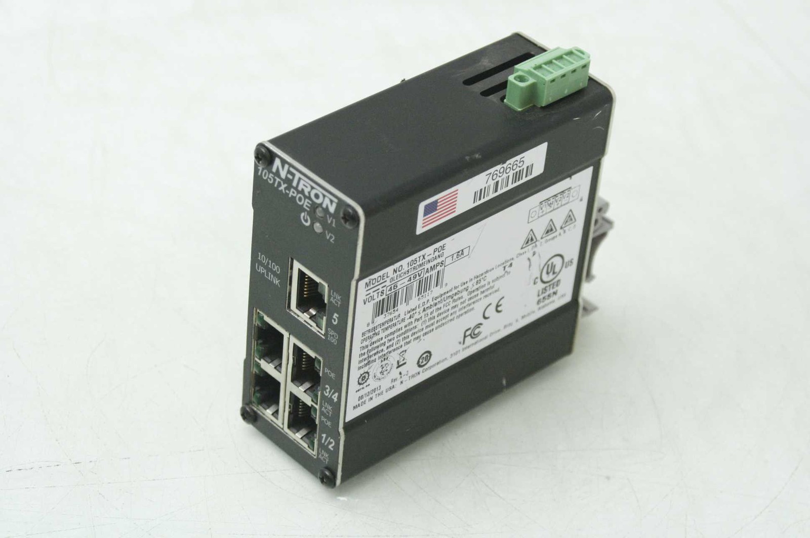 N-Tron 105TX-POE Industrial Unmanaged POE Ethernet Switch 5 Port - Used